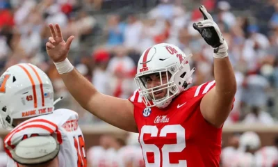 Ole Miss Rebels offensive lineman Brycen Sanders