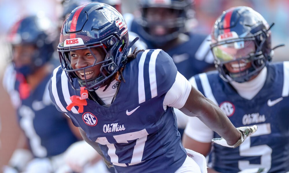 Ole Miss Rebels wide receiver Winston Watkins after scoring against The Citadel