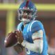 Ole Miss Rebels quarterback Trinidad Chambliss looking to pass against the Florida Gators
