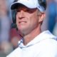Ole Miss Rebels coach Lane Kiffin on the sidelines against the Mississippi State Bulldogs