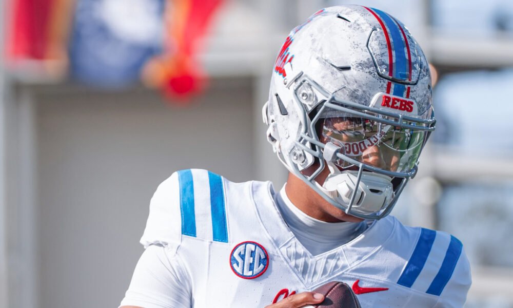Ole Miss Rebels quarterback Trinidad Chambliss before Egg Bowl game against the Mississippi State Bulldogs