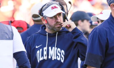 Ole Miss Rebels coach Pete Golding on the sidelines during College Football Playoff game against the Tulane Green Wave