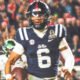 Ole Miss Rebels quarterback Trinidad Chambliss carries the ball against the Tulane Green Wave