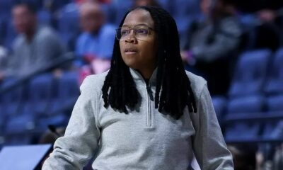 Ole Miss women's basketball coach Yolett McPhee-McCuin during Saturday's game against Wofford. | Ole Miss Athletics