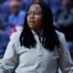 Ole Miss women's basketball coach Yolett McPhee-McCuin during Saturday's game against Wofford. | Ole Miss Athletics