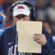 Ole Miss Rebels coach Pete Golding on the sidelines during game against the Miami Hurricanes