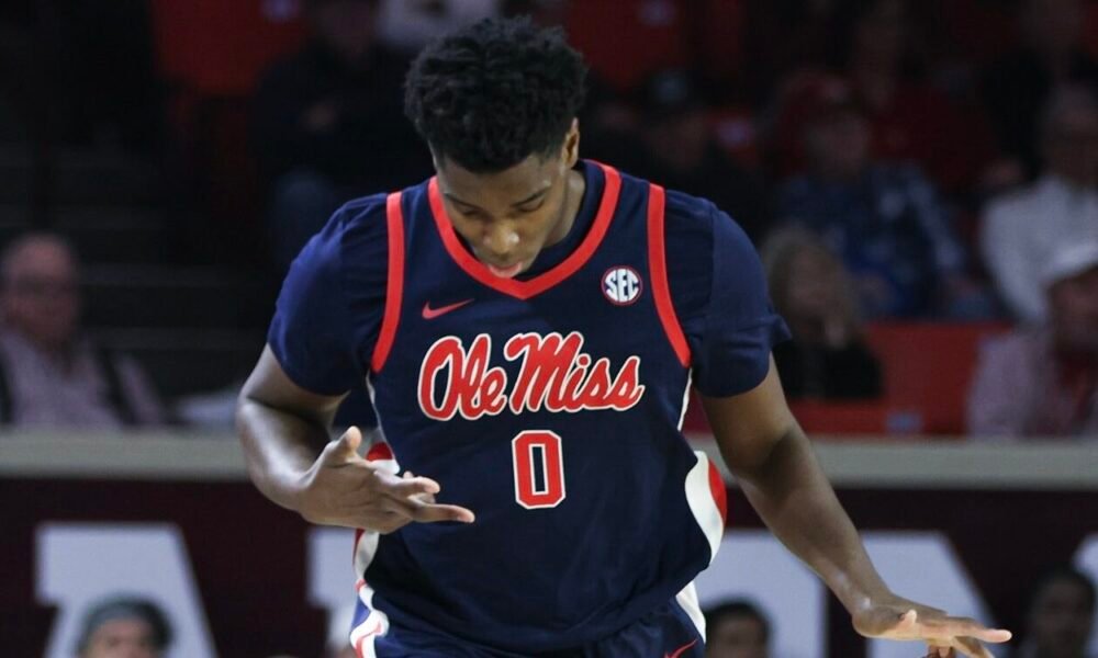 Ole Miss senior Malik Dia reacts during the Rebels' SEC opening game against Oklahoma on Saturday. | Ole Miss Athletics