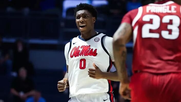 Ole Miss Men's Basketball during the game against Arkansas at The SJB Pavilion at Ole Miss in Oxford, MS on January 7, 2026. | Ole Miss Athletics