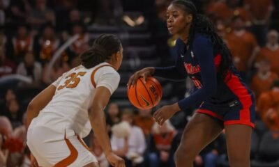 Ole Miss guard Sira Thienou in action against Texas in Sunday's SEC game. | Ole Miss Athletics