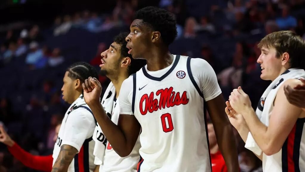 Ole Miss Men's Basketball during the game against Alcorn State at The SJB Pavilion at Ole Miss in Oxford, MS on December 29, 2025. Photo by Hailey Austin/Ole Miss Athletics.