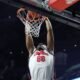 Ole Miss junior Augusto Cassiá throws down a slam dunk against Missouri. | Ole Miss Athletics