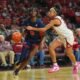 Ole Miss senior forward Latasha Lattimore drives to the basket against Oklahoma. | Ole Miss Athletics
