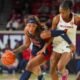 Ole Miss senior Cotie McMahon drives to the basket against Oklahoma. | Ole Miss Athletics