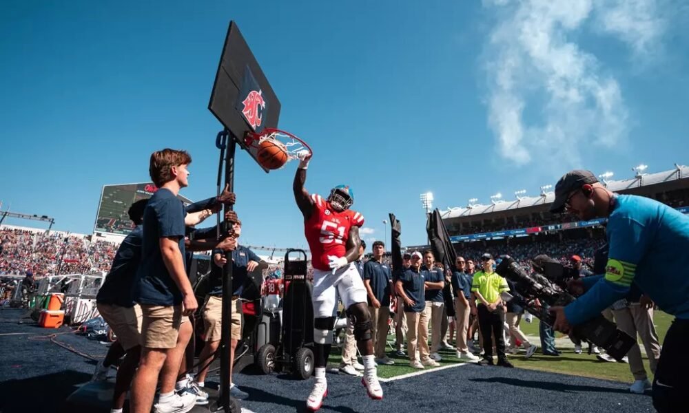 Ole Miss Football during the game against Washington State at Vaught-Hemingway Stadium in Oxford, MS on October 11, 2025. | Ole Miss Athletics