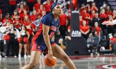 Ole Miss senior guard Kaitlin Peterson dribbles the ball during Sunday's loss to Georgia. | Ole Miss Athletics