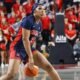Ole Miss senior guard Kaitlin Peterson dribbles the ball during Sunday's loss to Georgia. | Ole Miss Athletics