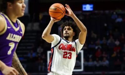 Ole Miss Men's Basketball during the game against Alcorn State at The SJB Pavilion at Ole Miss in Oxford, MS on December 29, 2025. | Photo by Hailey Austin/Ole Miss Athletics.