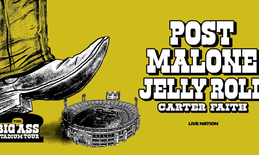 Graphic promoting Post Malone's new Big ASS Stadium Tour.