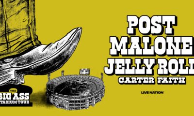 Graphic promoting Post Malone's new Big ASS Stadium Tour.