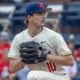 Ole Miss Rebels pitcher Cade Townsend delivering a pitch against Nevad