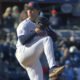 Ole Miss relief pitcher Walker Hooks threw a pair of perfect innings Sunday against Missouri State. | Dylan Cohron/HottyToddy.com
