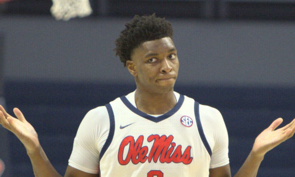 Ole Miss senior Malik Dia reacts during Saturday's game against Florida in Oxford. | Dylan Cohron/HottyToddy.com
