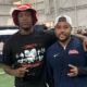 Ackerman defensive lineman Ben'Jarvius Shumaker and Ole Miss defensive line coach Randall Joyner. | Photo Credit: Ben'Jarvius Shumaker/X