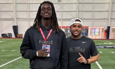 Atlanta (Ga.) Westlake edge Elijah Cox and Ole Miss defensive line coach Randall Joyner. | Credit: Elijah Cox/X