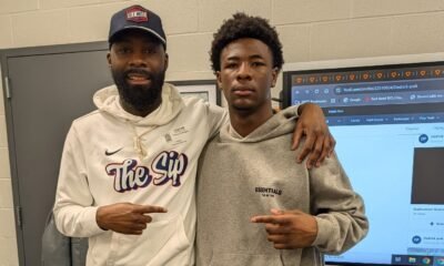 Ole Miss wide receivers coach L’Damian Washington and wide receiver Alvin Mosley. | Photo Credit: Alvin Mosley/X