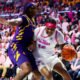 Ole Miss senior Christeen Iwuala drives into the paint during Thursday night's game against LSU. | Ole Miss Athletics