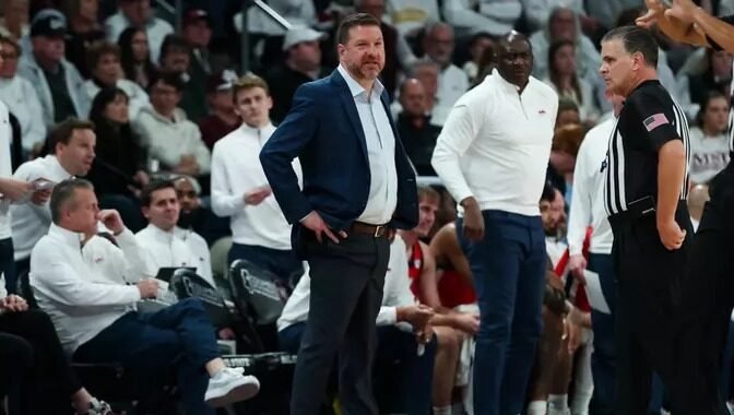 Ole Miss Men's Basketball during the game against Mississippi St. at Humphrey Coliseum in Starkville, Mississippi on January 17, 2026. | Ole Miss Athletics