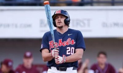 Ole Miss designated hitter Collin Reuter prepares for an at-bat against Missouri State on Friday. | Ole Miss Athletics