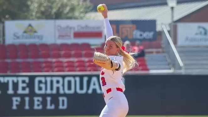 Ole Miss pitcher Lilly Whitten throws a no-hitter Friday against Texas A&M-Corpus Christi. | Ole Miss Athletics