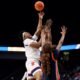 Ole Miss senior Christeen Iwuala makes a field goal attempt during Monday night's game against Auburn. | Ole Miss Athletics