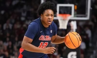 Ole Miss' Christeen Iwuala during the game against South Carolina at Colonial Life Arena at the University of South Carolina in Columbia, SC on February 22, 2026. | Ole Miss Athletics