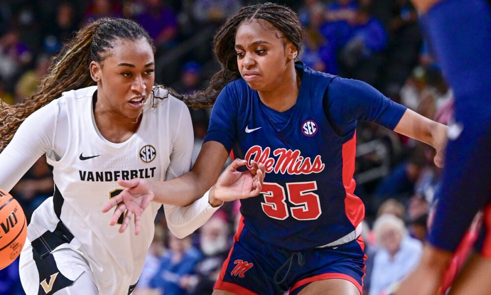 GREENVILLE , SC - MARCH 06 - Vanderbilt's Mikayla Blakes (1) during the 2026 SEC Women’s Basketball Tournament between the Ole Miss Rebels and the Vanderbilt Commodores at Bon Secours Arena in Greenville , SC on Friday, March 6, 2026. Photo by Todd Van Emst/SEC