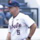 Ole Miss head coach Mike Bianco walks back to the dugout at Swayze Field. | Dylan Cohron, HottyToddy.com Images