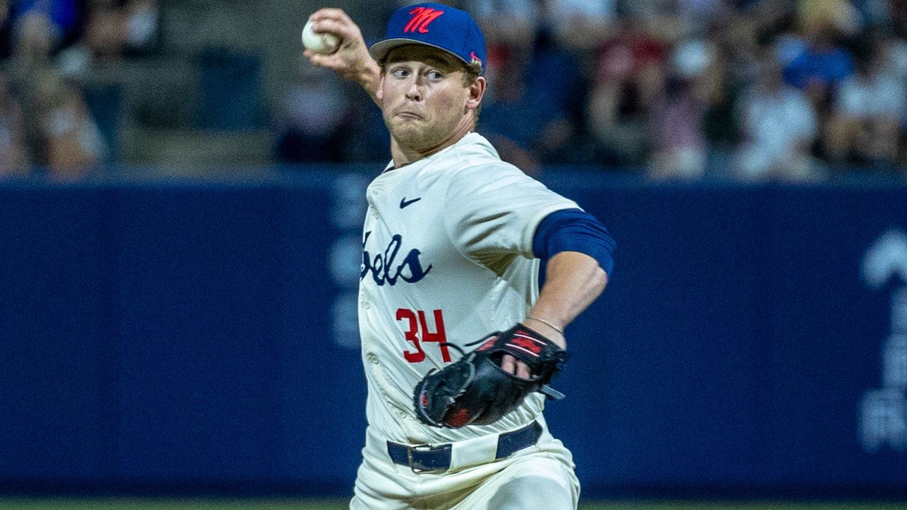 Ole Miss pitcher Landon Waters against then-No. 15 Kentucky. | Dylan Cohron, HottyTodday.com Images