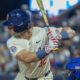 Ole Miss outfielder Tristan Bissetta at bat against then-No. 15 Kentucky at Swayze Field. | Dylan Cohron, HottyToddy.com Images