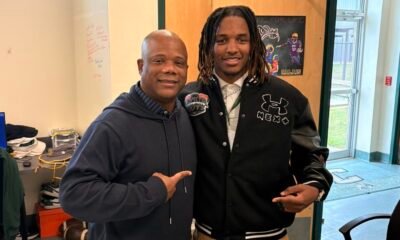 Ole Miss assistant coach Frank Wilson with Cecilia High School athlete Braylon Calais. Braylon Calais/X