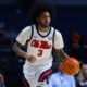 Ole Miss junior guard Koren Johnson vs. Vanderbilt on Tuesday in Oxford. | Ole Miss Athletics