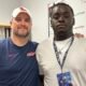 Ole Miss offensive line coach John Garrison with Antonio Keefer during Keefer's visit to Oxford last week. | Photo credit: Antonio Keefer/X