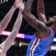 Ole Miss junior James Scott goes up for a layup against Texas in a SEC Tournament game. | Ole Miss Athletics