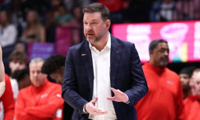 Ole Miss coach Chris Beard during a SEC Tournament semifinal game against Arkansas in Nashville. | Ole Miss Athletics
