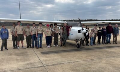 Scouts are ready to take to the skies for the Aviation merit badge at the University-Oxford Airport.