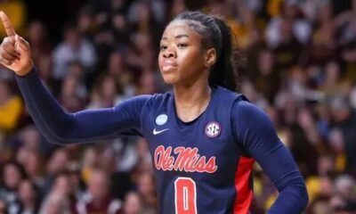 Ole Miss sophomore Sira Thienou reacts during a NCAA Tournament game against Minnesota. | Ole Miss Athletics