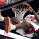 Ole Miss senior Malik Dia dunks against LSU. | Ole Miss Athletics
