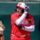Ole Miss' Madi George reacts after a pitch against No. 2 Texas on Sunday. | Ole Miss Athletics