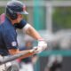 Ole Miss designated hitter swings at a pitch in the 2026 Governor's Cup at Trustmark Park in Pearl, Miss. | Andy Hodges, HottyToddy.com Images