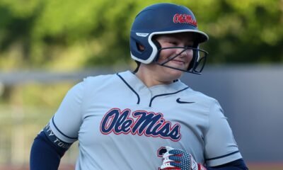Ole Miss freshman Madi George had plenty to smile about after setting a new single-season freshman home run record against North Alabama. | Ole Miss Athletics